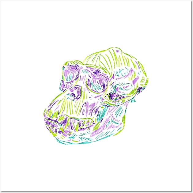 2021 03 skulls chimp Wall Art by Katherine Montalto